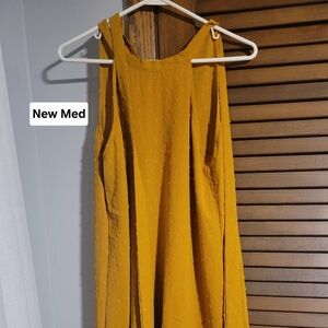 Elegant Mustard Yellow Sleeveless Dress
